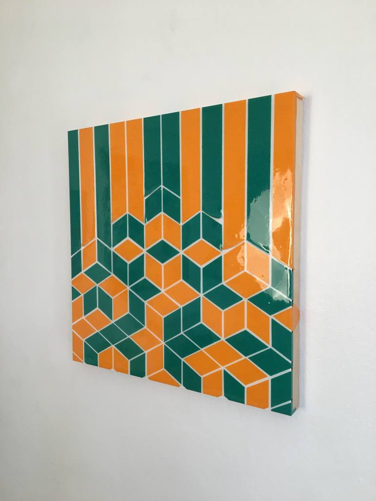 Original geometric Abstract Painting by Martin Dukes