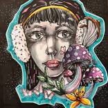 Girl with mushrooms by Arianna Piazza