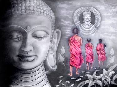 Saatchi Art Artist Biplab Ghosh; Drawings, “Buddhist way piece of mind, Art of History Symbolism and Notable Examples” #art