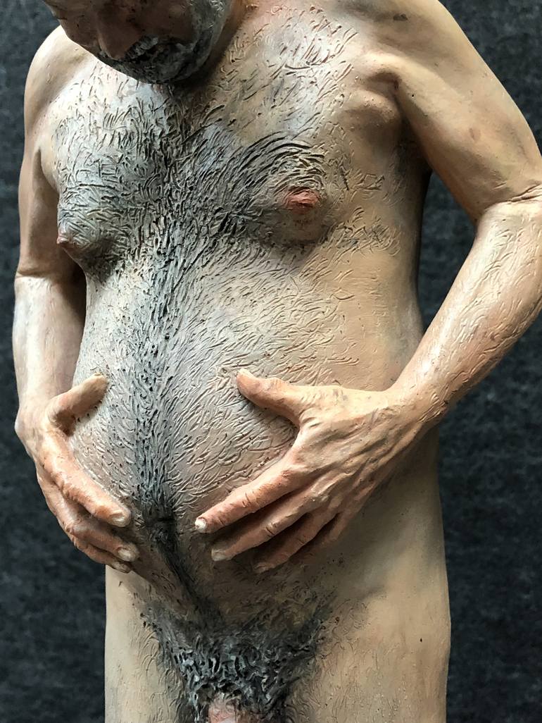 Original Realist Hyper-realist Talking motion-activated Nude Sculpture by Timothy Eberhardt