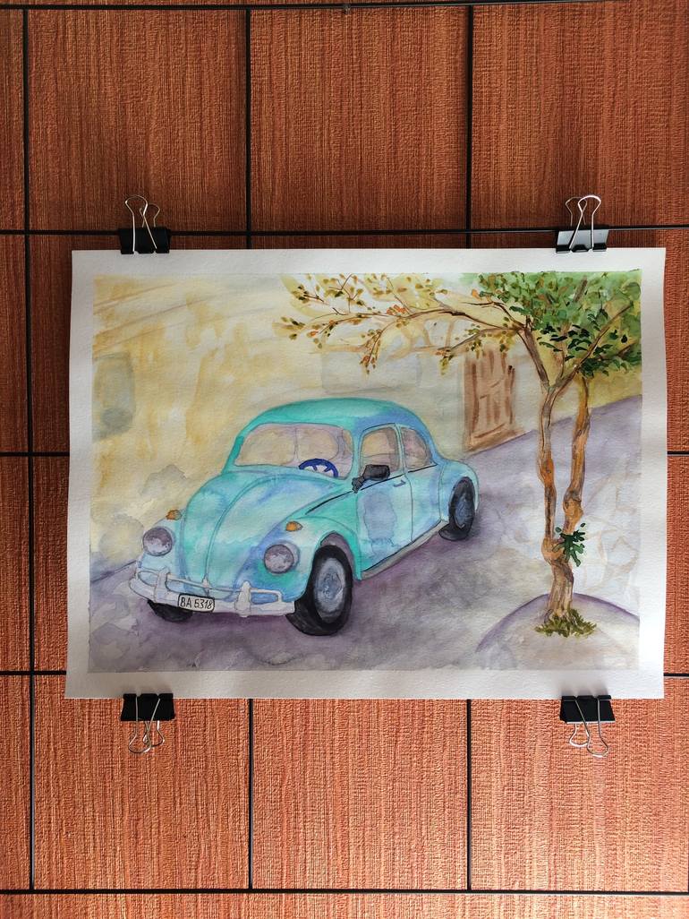 Original Fine Art Automobile Painting by Olga Ivanova