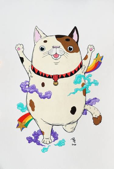 Rainbow cat thumb