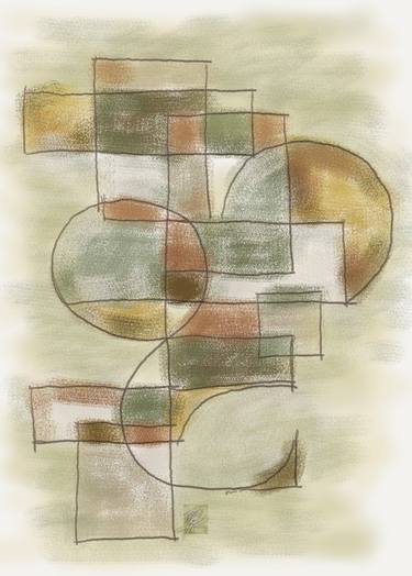 Original Abstract Expressionism Geometric Digital by Osvaldo Russo