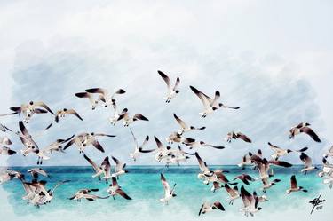 Seagulls and sea - Limited Edition of 35 thumb