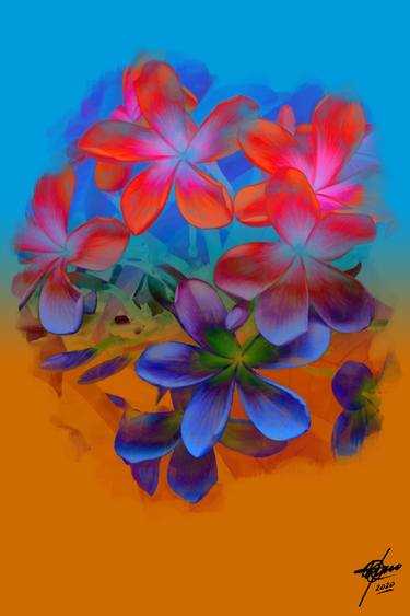 Print of Expressionism Floral Digital by Osvaldo Russo