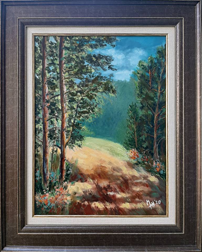 Original Art Deco Landscape Painting by Metodi Velichkov