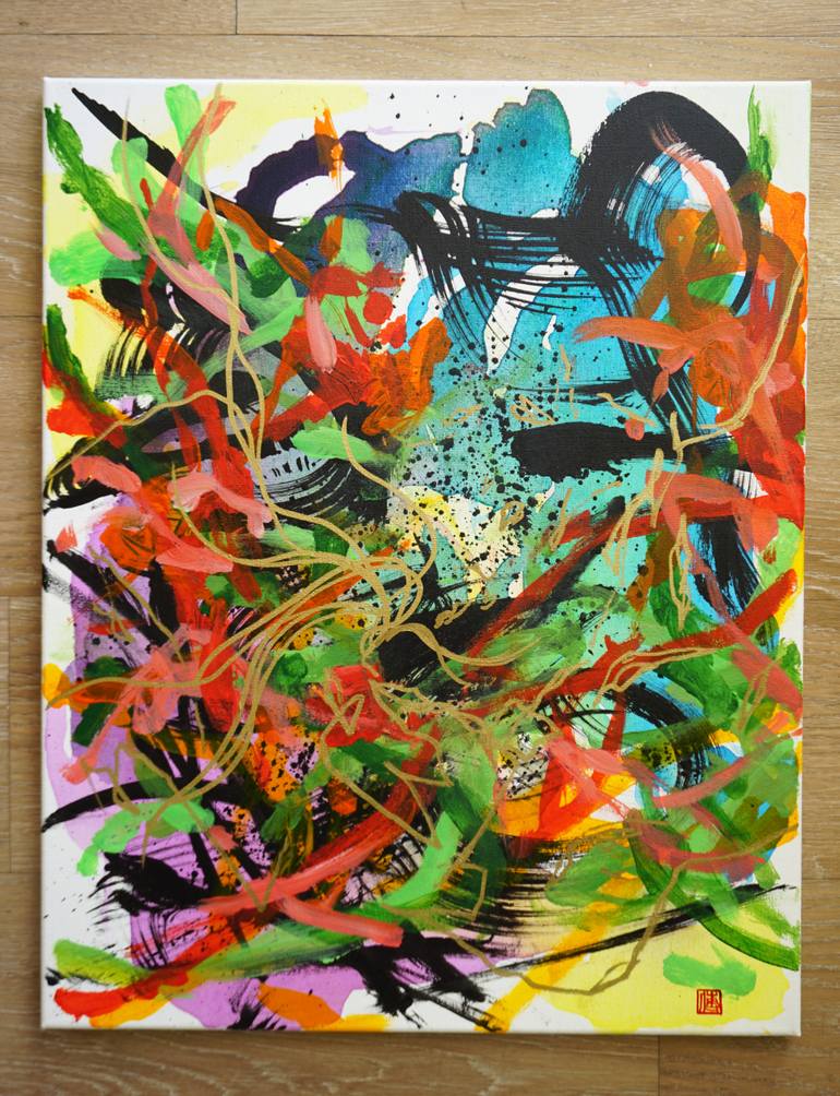 Original Abstract Expressionism Abstract Painting by Odilia Fu