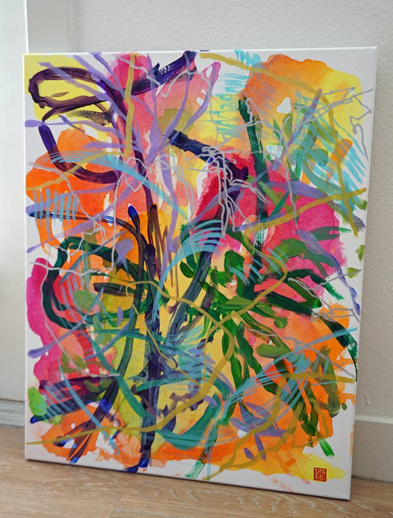 Original Abstract Expressionism Abstract Painting by Odilia Fu