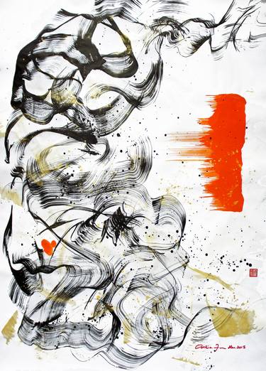 Original Abstract Expressionism Abstract Drawings by Odilia Fu