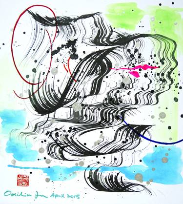 Original Abstract Expressionism Abstract Drawings by Odilia Fu