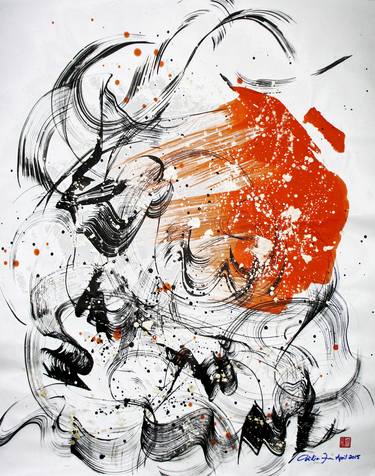 Original Abstract Expressionism Abstract Drawings by Odilia Fu