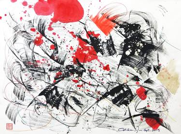 Original Abstract Expressionism Abstract Drawings by Odilia Fu