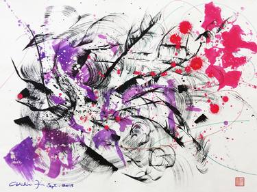 Original Abstract Expressionism Abstract Drawings by Odilia Fu