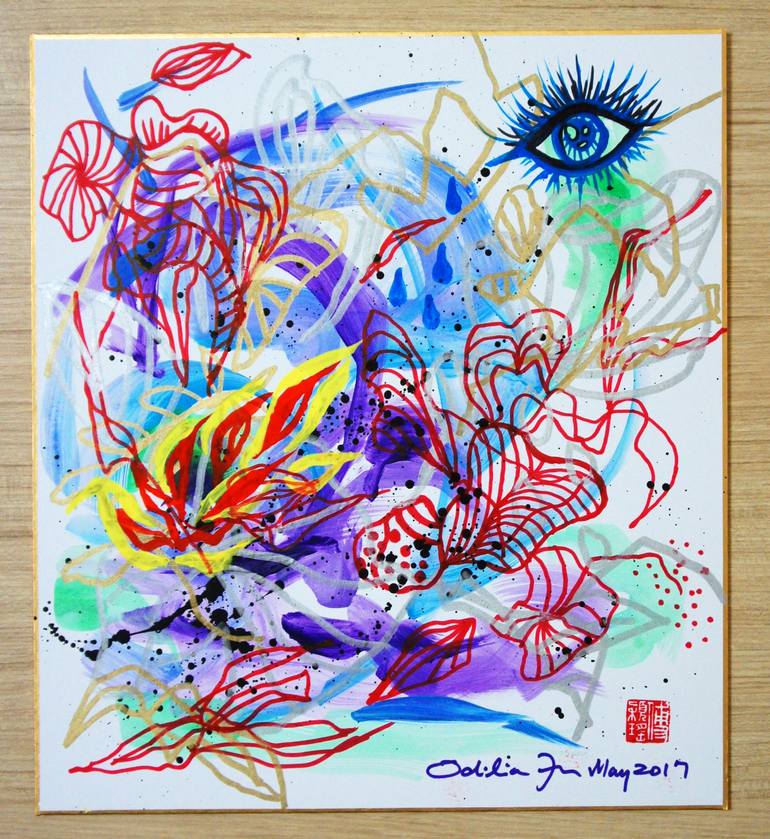 Original Abstract Expressionism Abstract Painting by Odilia Fu