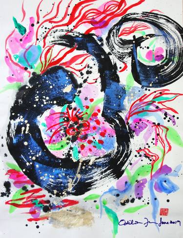 Print of Abstract Expressionism Abstract Drawings by Odilia Fu