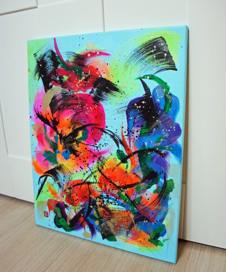 Original Abstract Expressionism Abstract Painting by Odilia Fu