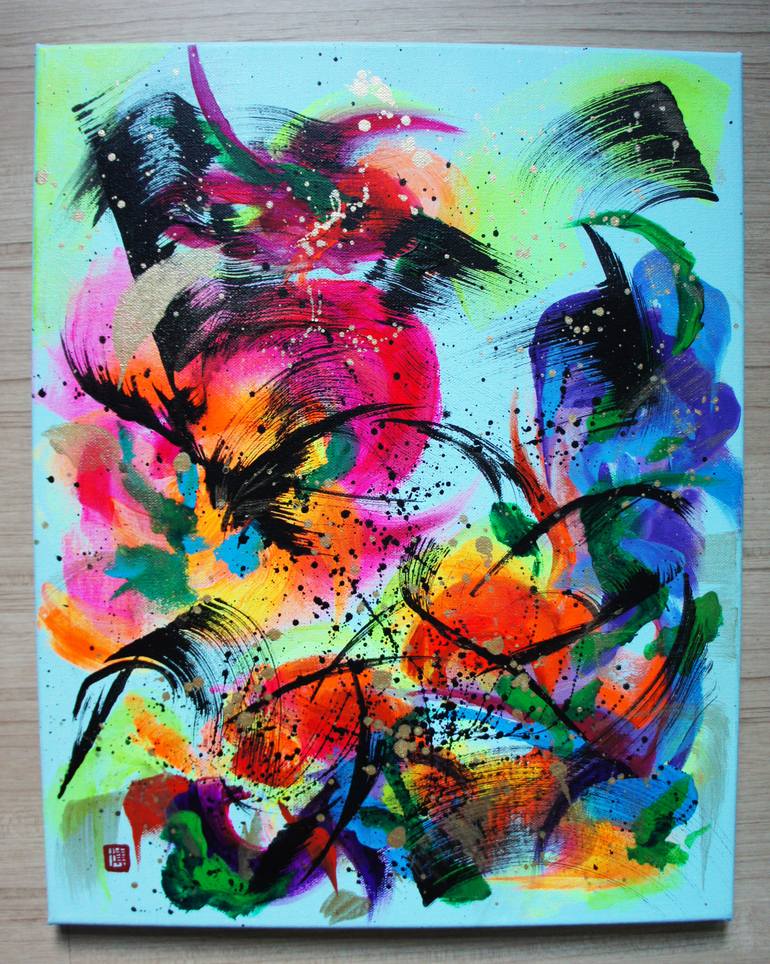 Original Abstract Expressionism Abstract Painting by Odilia Fu
