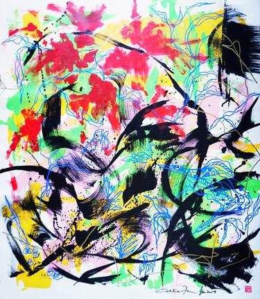 Print of Abstract Paintings by Odilia Fu
