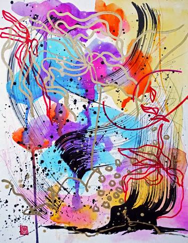 Original Abstract Expressionism Abstract Paintings by Odilia Fu