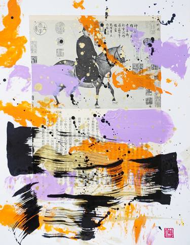 Original Abstract Expressionism Abstract Collage by Odilia Fu