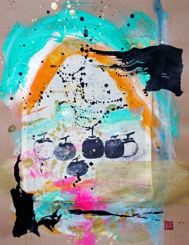 Original Abstract Expressionism Abstract Collage by Odilia Fu
