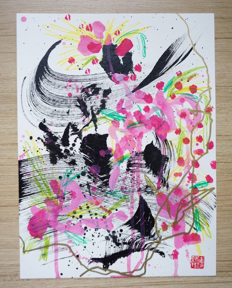 Original Abstract Expressionism Abstract Painting by Odilia Fu