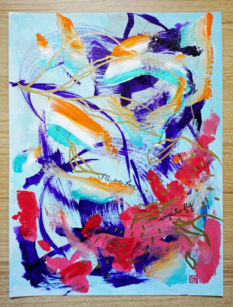 Original Abstract Expressionism Abstract Painting by Odilia Fu