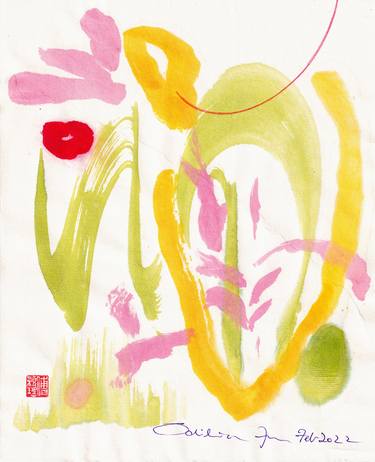 Original Abstract Expressionism Abstract Drawings by Odilia Fu