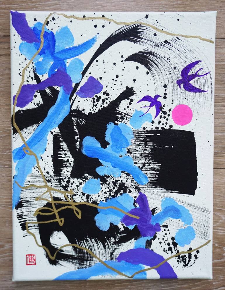 Original Abstract Expressionism Abstract Painting by Odilia Fu