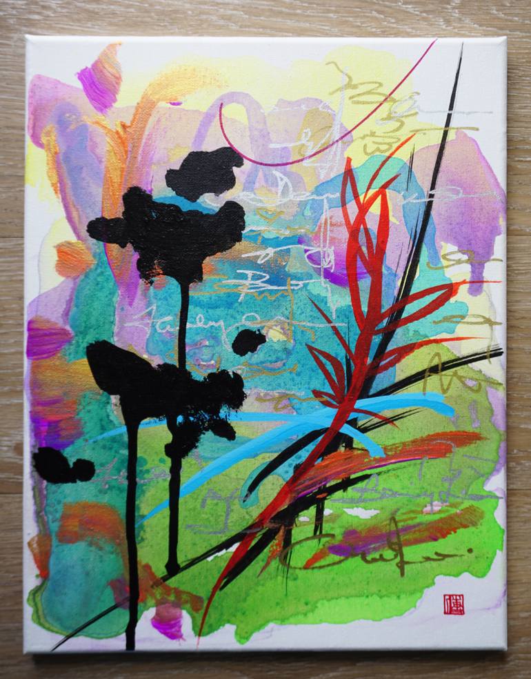 Original Expressionism Abstract Painting by Odilia Fu