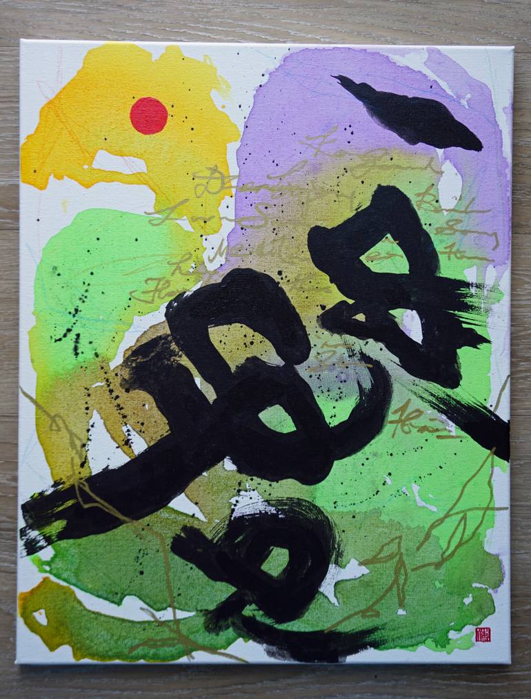 Original Abstract Expressionism Abstract Painting by Odilia Fu