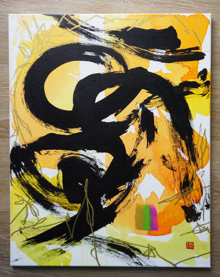 Original Abstract Expressionism Abstract Painting by Odilia Fu