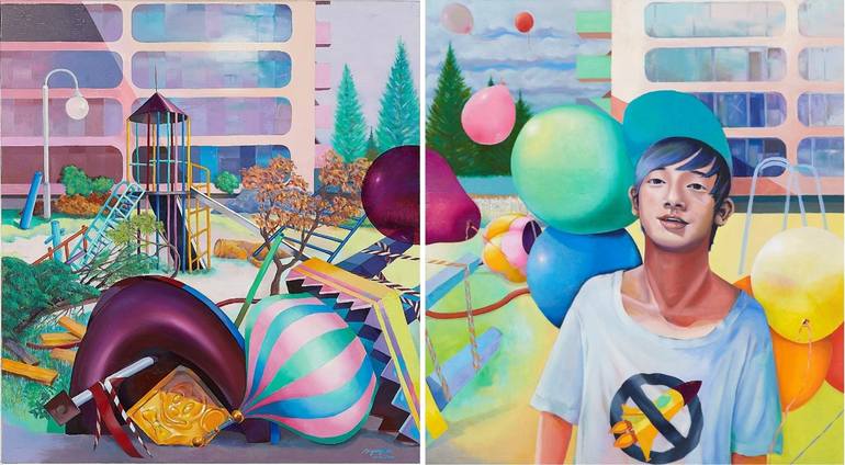 Original Figurative Family Paintings by Molly Kim
