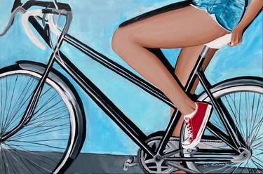 Original Figurative Bicycle Paintings by Laney Wylde