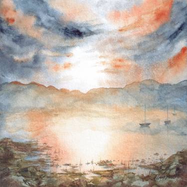 Print of Realism Seascape Paintings by Olga Lionart