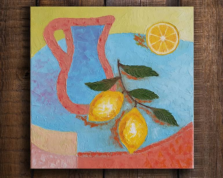 Original Abstract Expressionism Food & Drink Painting by Olga Lionart