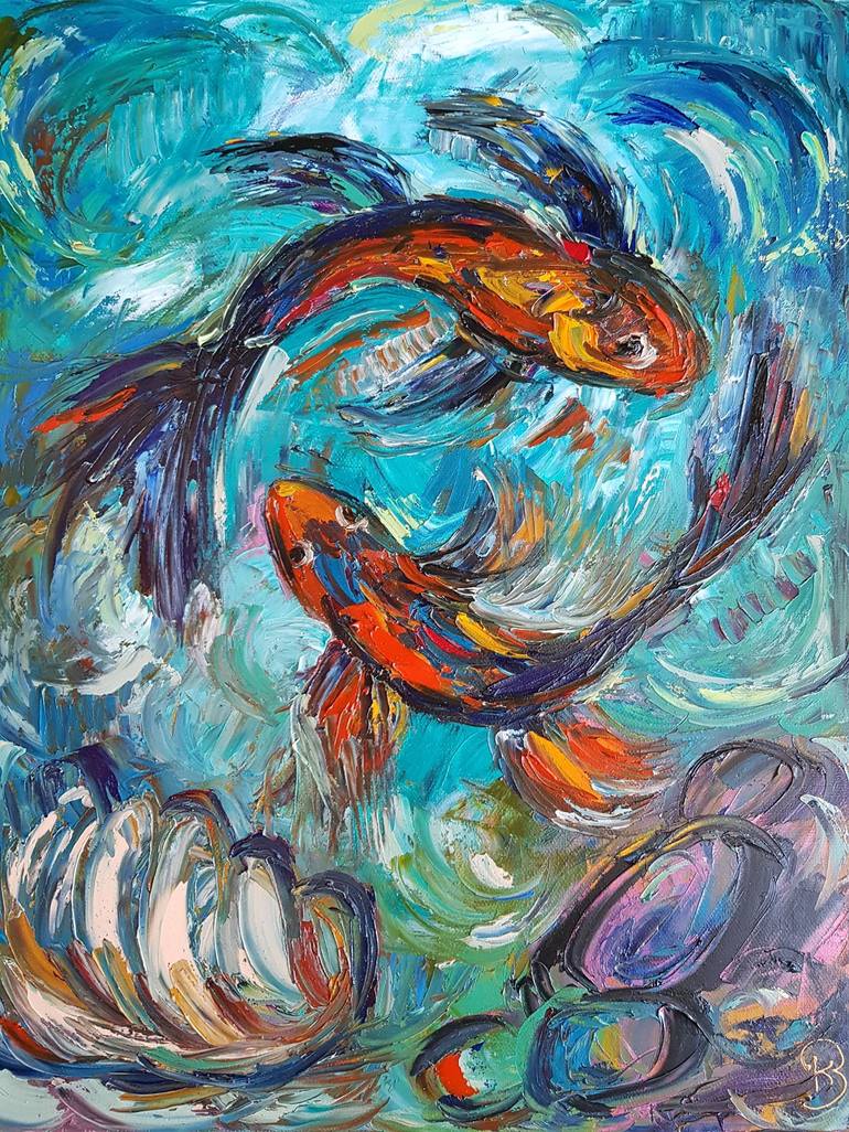 Original Fish Painting by Katrina Badurashvili
