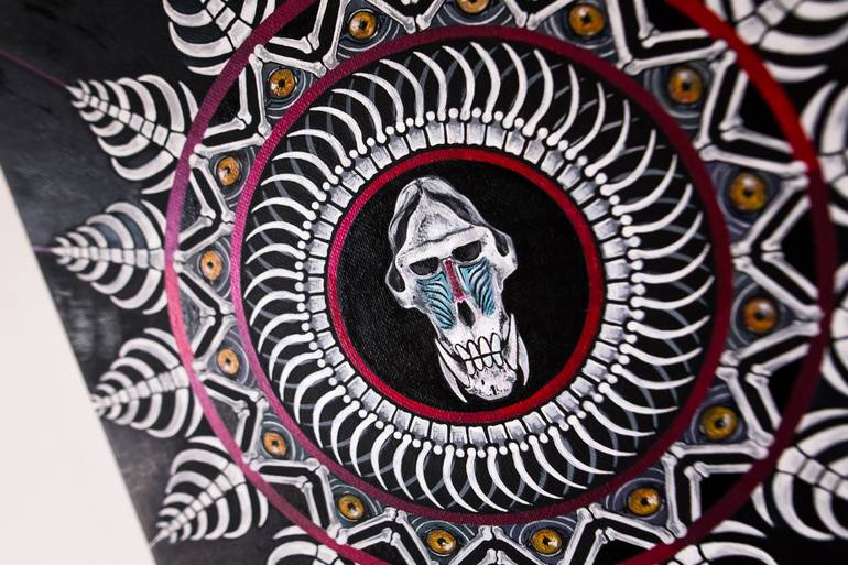 Original Folk Geometric Painting by Aleksandra Sova