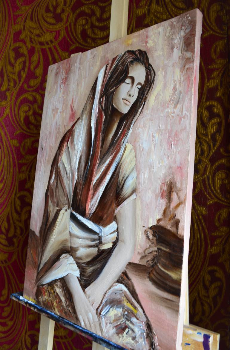 Original Portraiture Women Painting by julia makors