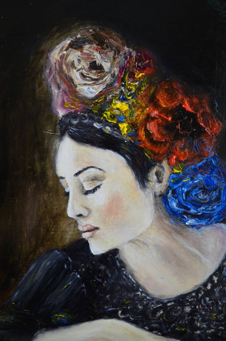 Original Portraiture Women Painting by julia makors