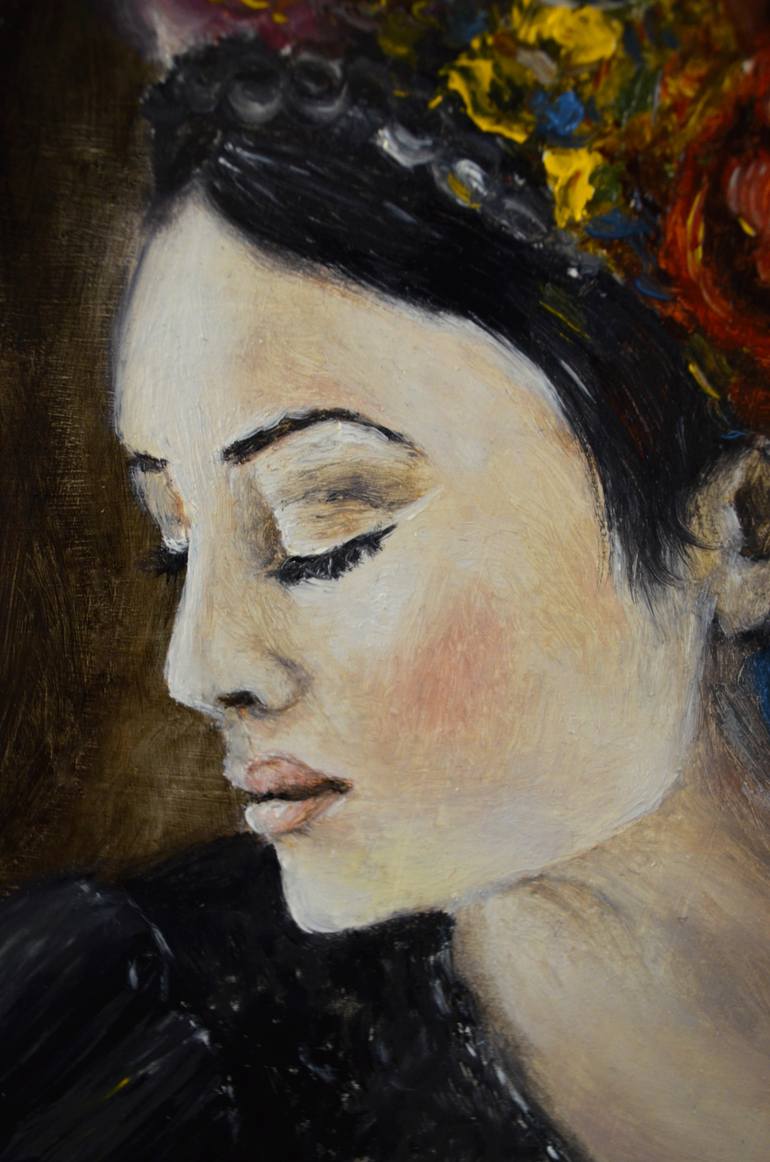 Original Portraiture Women Painting by julia makors