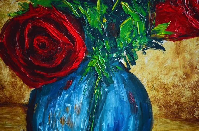 Original Impressionism Floral Painting by julia makors