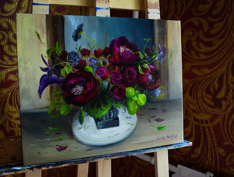 Original Realism Floral Painting by julia makors