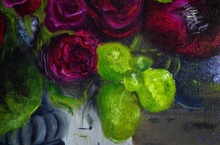 Original Realism Floral Painting by julia makors