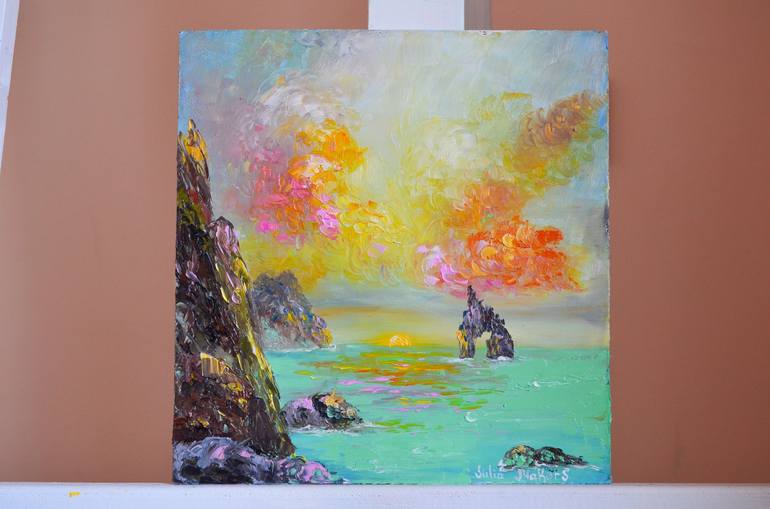 Original Impressionism Seascape Painting by julia makors