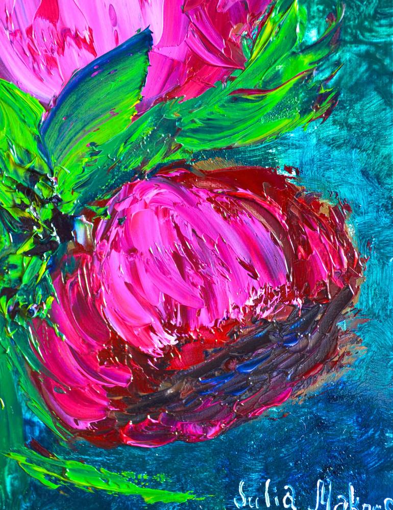 Original Impressionism Floral Painting by julia makors