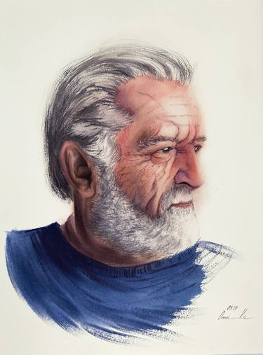 Noble wise old man Painting by Anna Ka |