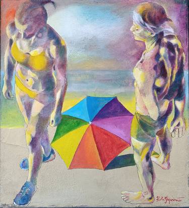 Original Expressionism Beach Paintings by Paola Imposimato