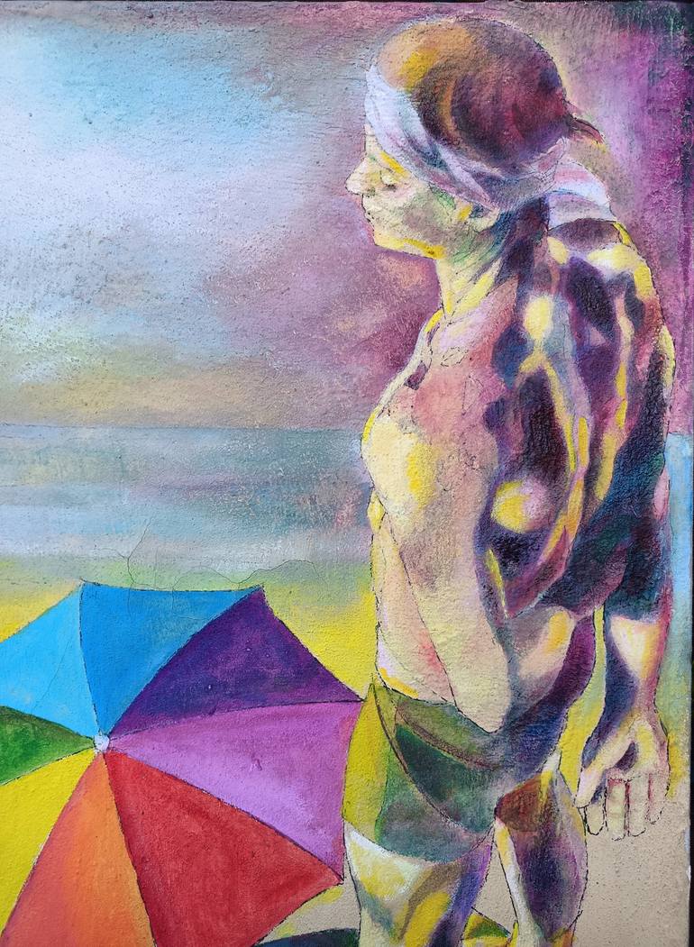 Original Expressionism Beach Painting by Paola Imposimato