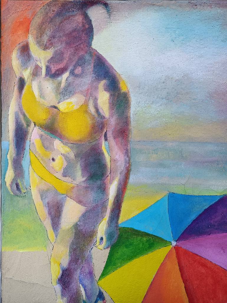 Original Expressionism Beach Painting by Paola Imposimato